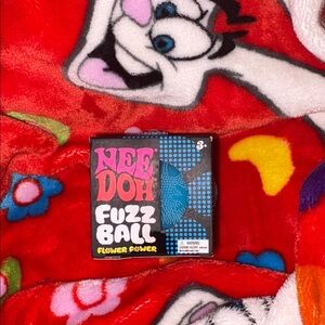 NeeDoh Fuzz Ball - Blue Flower Power Stress Toy NEW QUICK SHIP